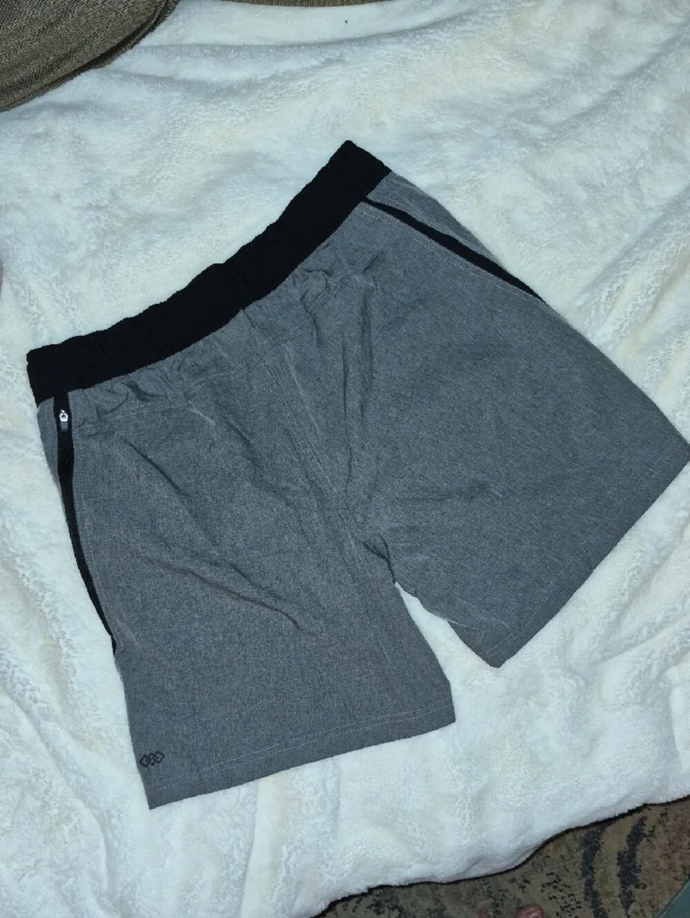 Men's Gray Athletic Shorts with Black Waistband — Performance Everyday